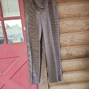 Nwt Rafaella Womens Brown Houndstooth Dress Pants Inseam 32